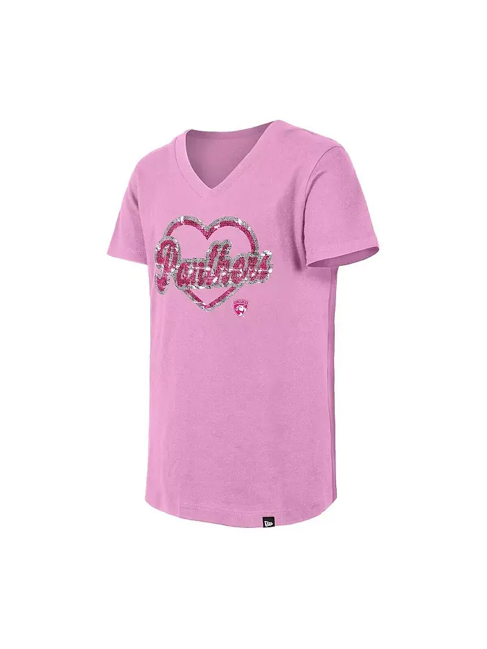 Футболка с V-образным вырезом и пайетками Big Girls Pink Florida Panthers Flip Sequin New Era — изображение 2 из 3