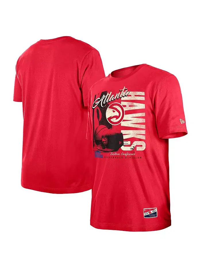 Мужская футболка Atlanta Hawks в винтажном цвете с эффектом поношенности New Era