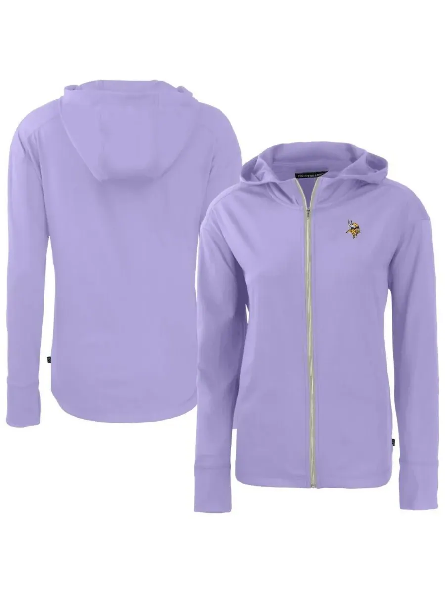 Cutter & Buck Женская фиолетовая толстовка на молнии Minnesota Vikings Daybreak
