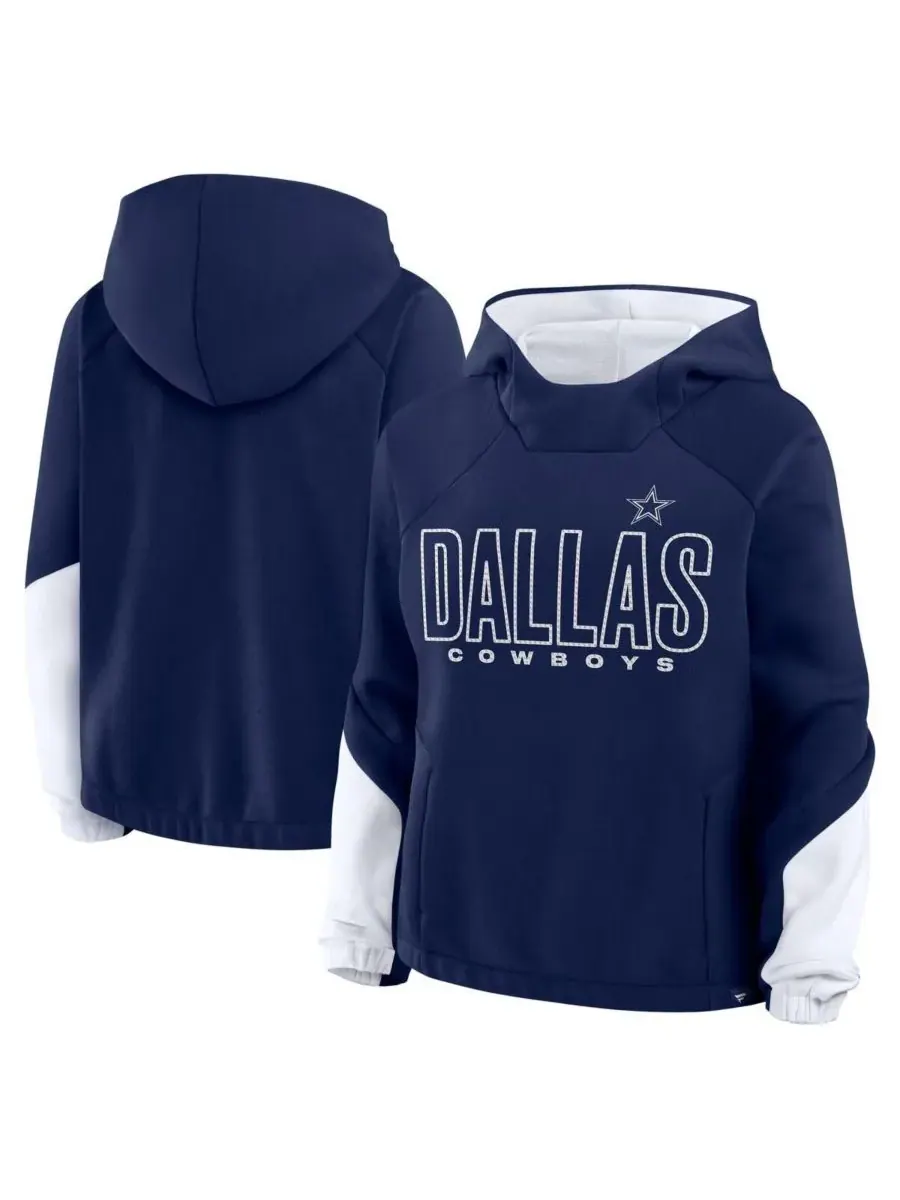 Fanatics Женская темно-синяя толстовка с капюшоном Dallas Cowboys Play Clock Bling
