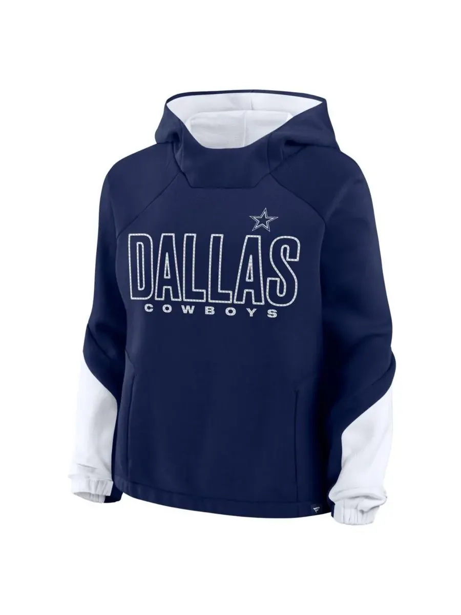 Fanatics Женская темно-синяя толстовка с капюшоном Dallas Cowboys Play Clock Bling — изображение 2 из 3, темно-синий