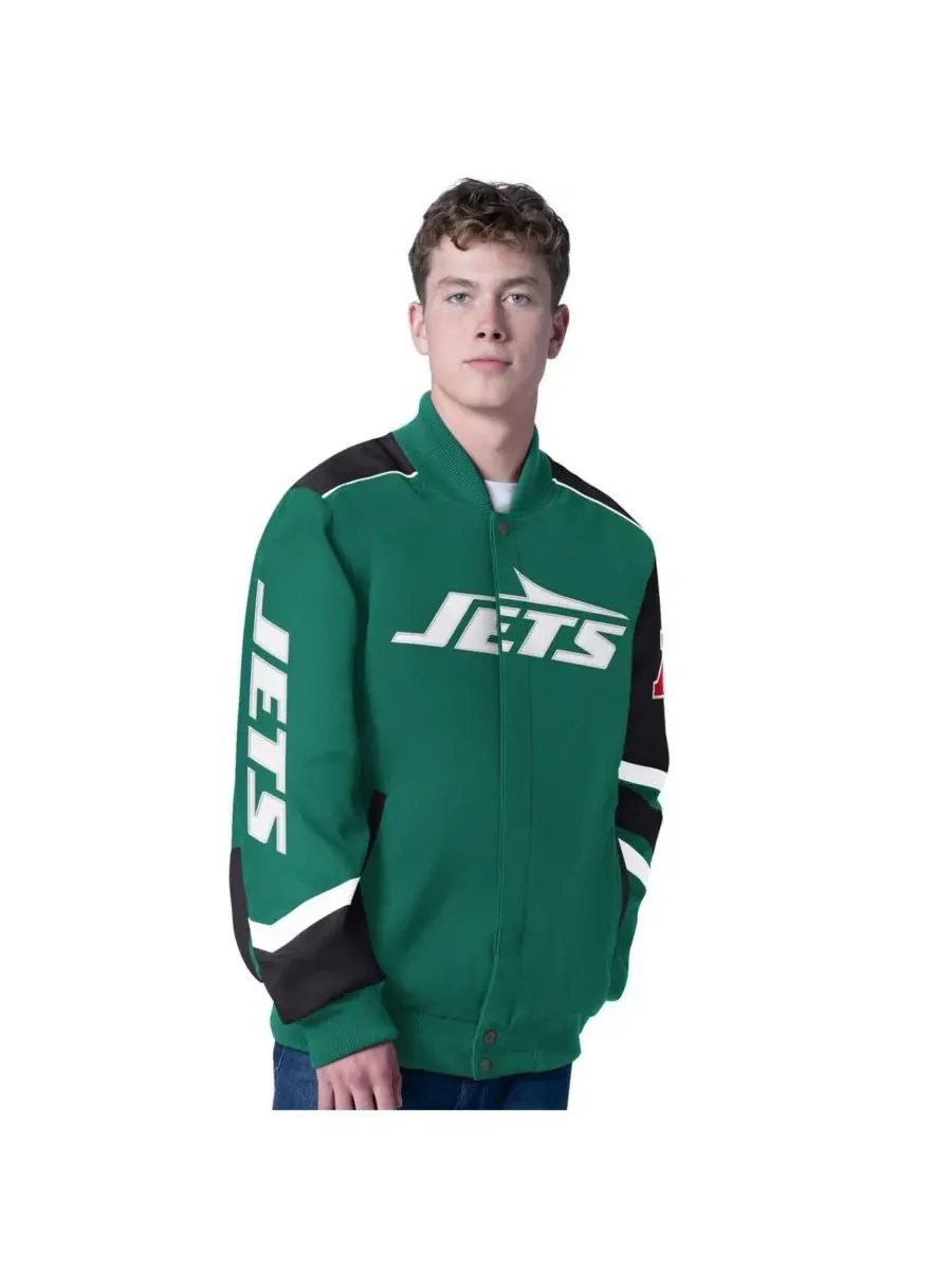 Куртка-ветровка с длинным рукавом New York Jets Prime Time Full-Zip Racing Jacket G-III Sports by