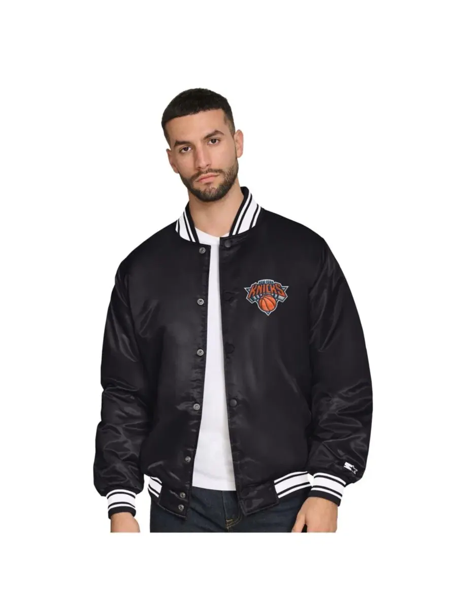 Куртка-ветровка сатиновая с принтом Final Buzzer Satin Varsity Full-Snap Starter