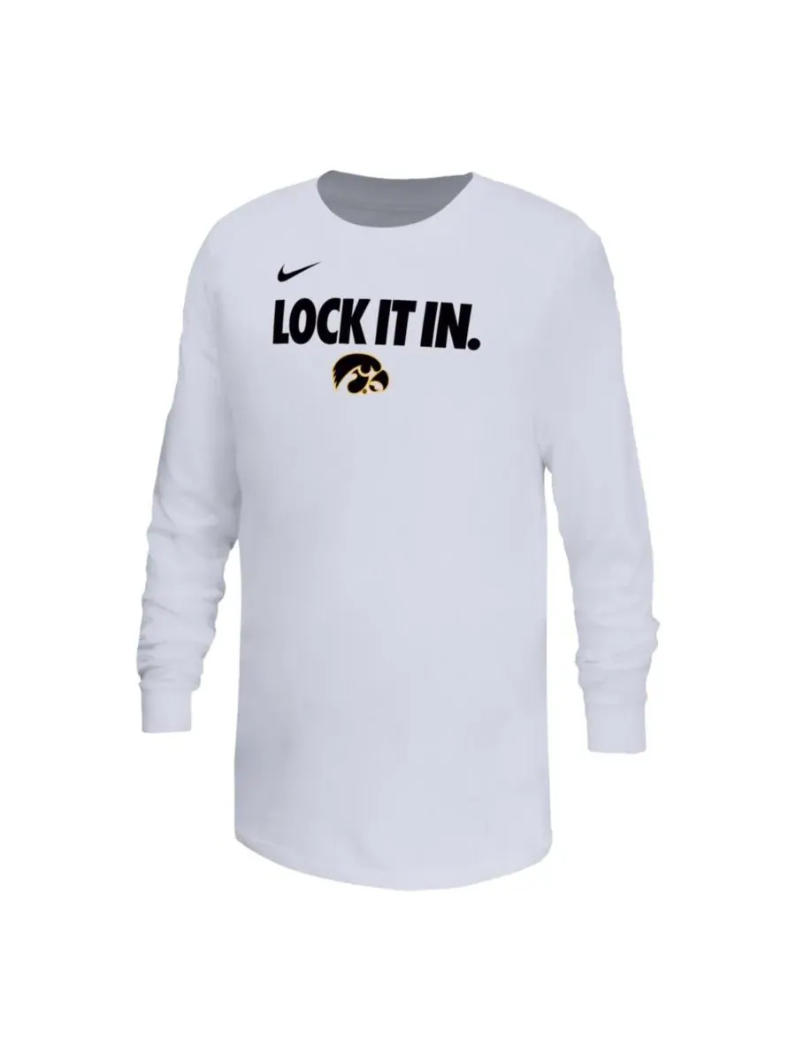 Детская футболка с длинным рукавом Iowa Hawkeyes On-Court Bench Legend Dri-FIT Nike