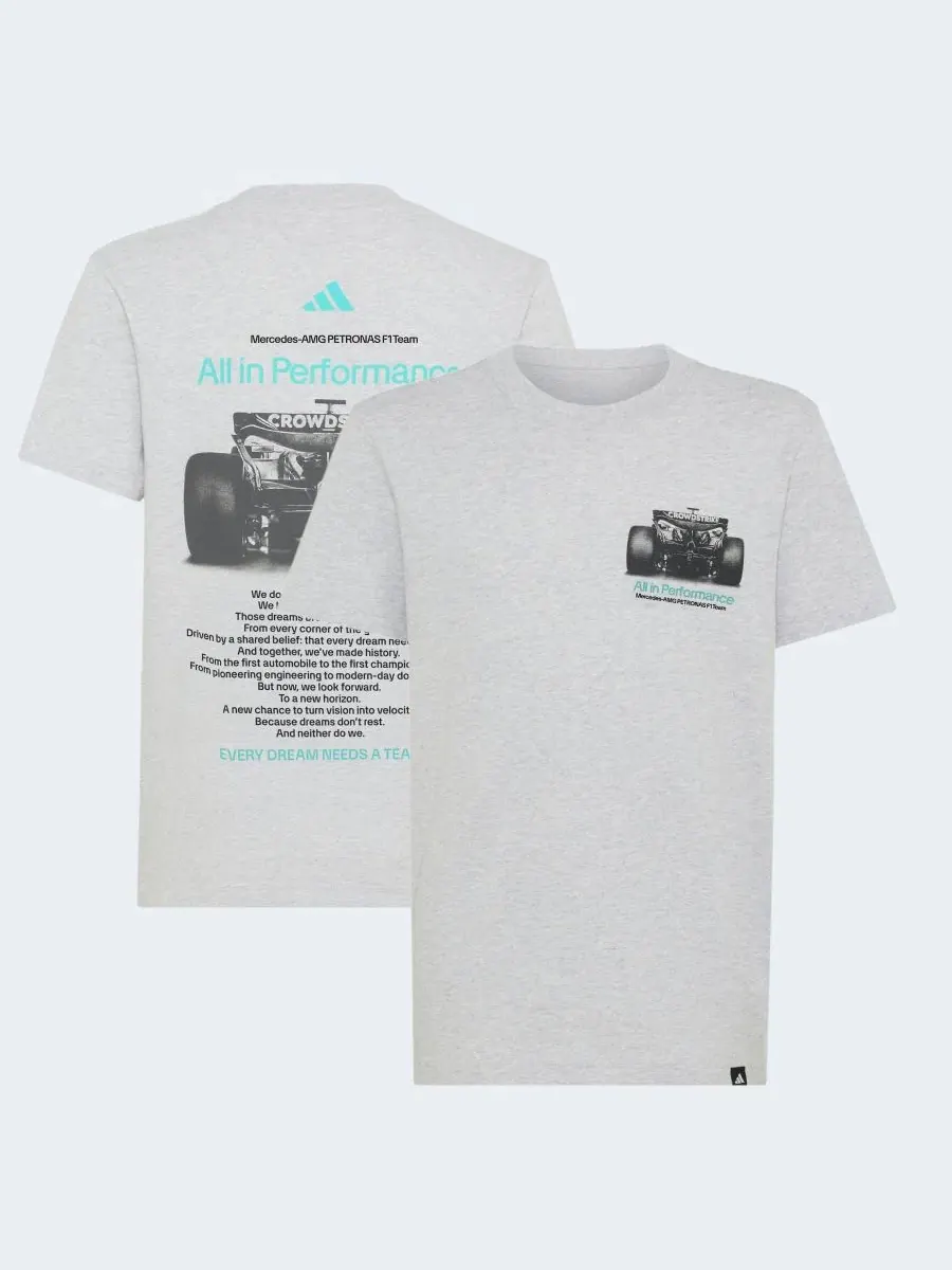 Футболка из хлопка с принтом Mercedes-AMG Petronas F1 Team Graphic T-Shirt adidas