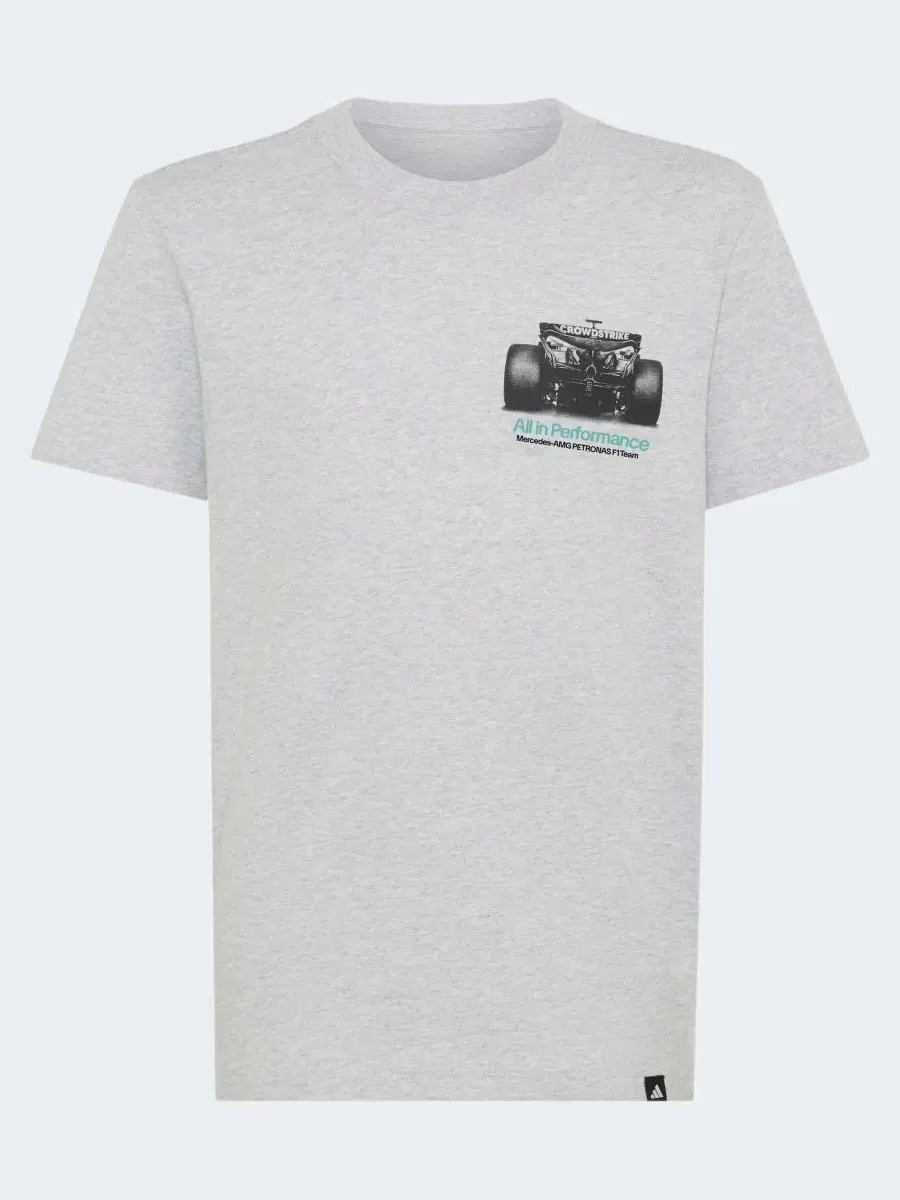 Футболка из хлопка с принтом Mercedes-AMG Petronas F1 Team Graphic T-Shirt adidas — изображение 6 из 6, серый
