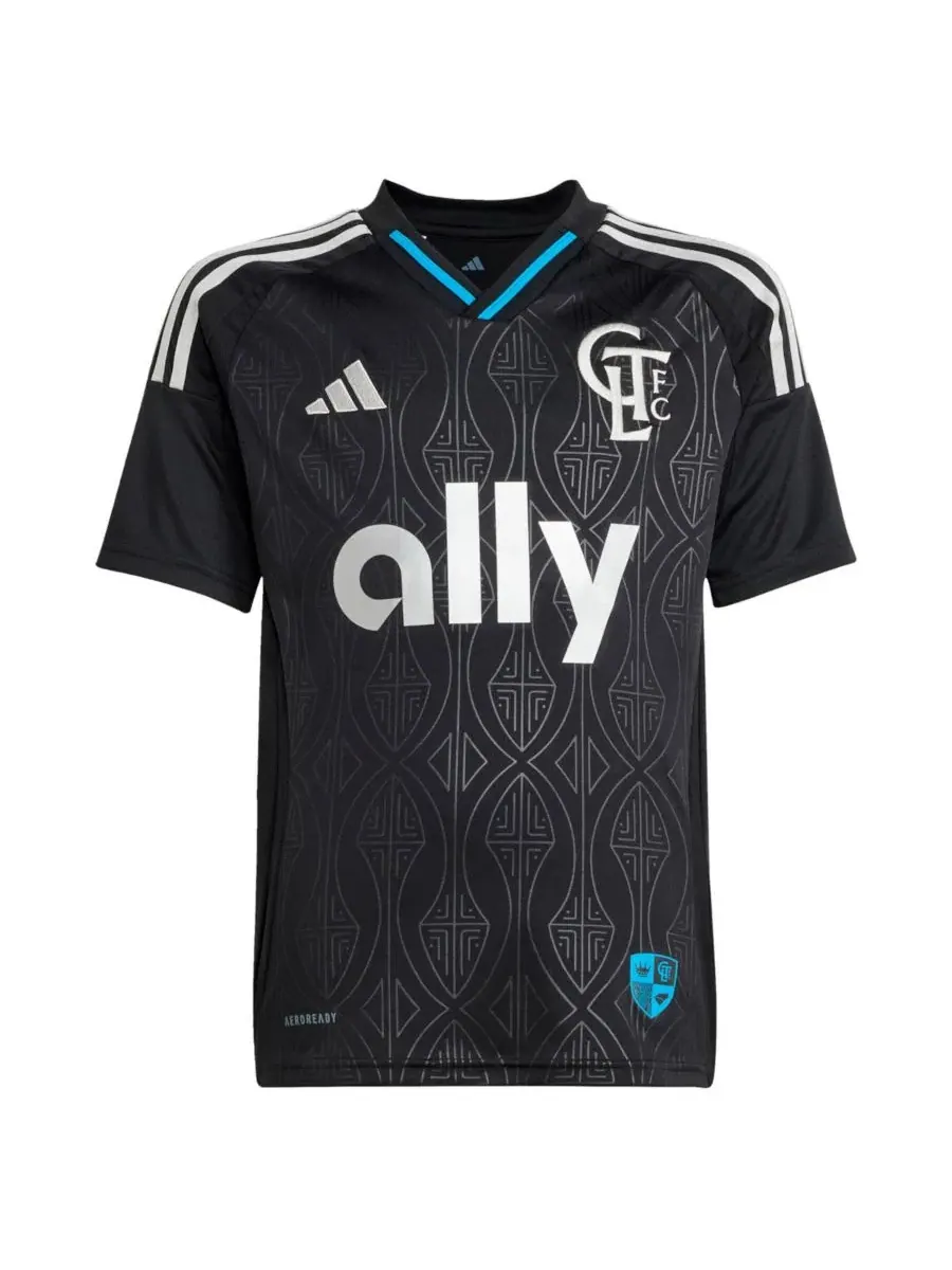 Футболка с коротким рукавом Pep Biel Charlotte FC 2025 Fortress Kit Replica Jersey adidas — изображение 2 из 3, черный