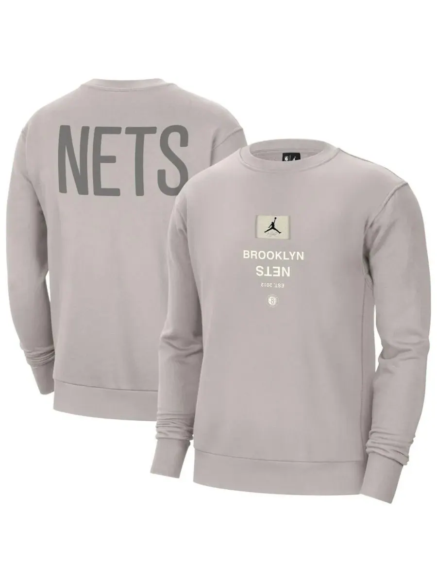 Мужская толстовка Stone Brooklyn Nets Courtside Statement Edition из плотной ткани Jordan