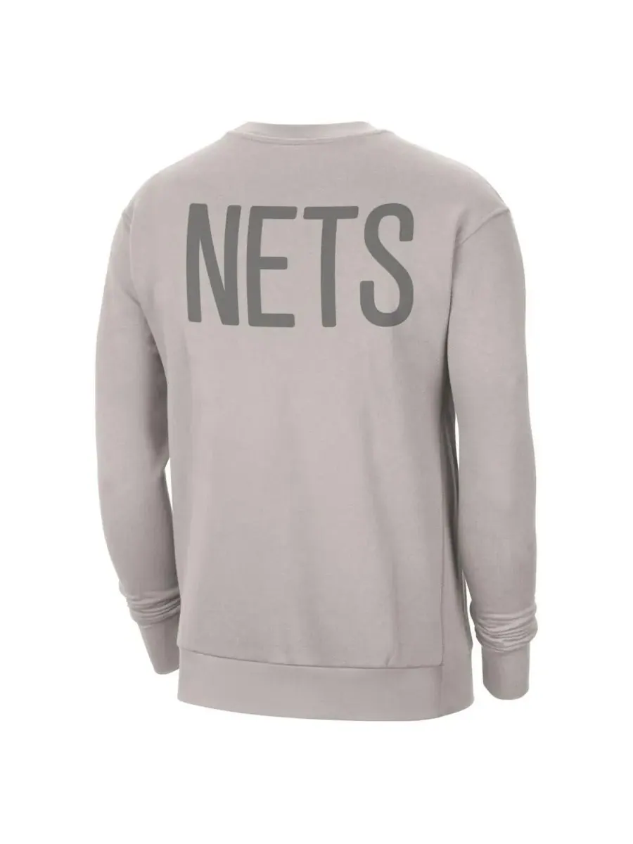 Мужская толстовка Stone Brooklyn Nets Courtside Statement Edition из плотной ткани Jordan — изображение 2 из 3, серый