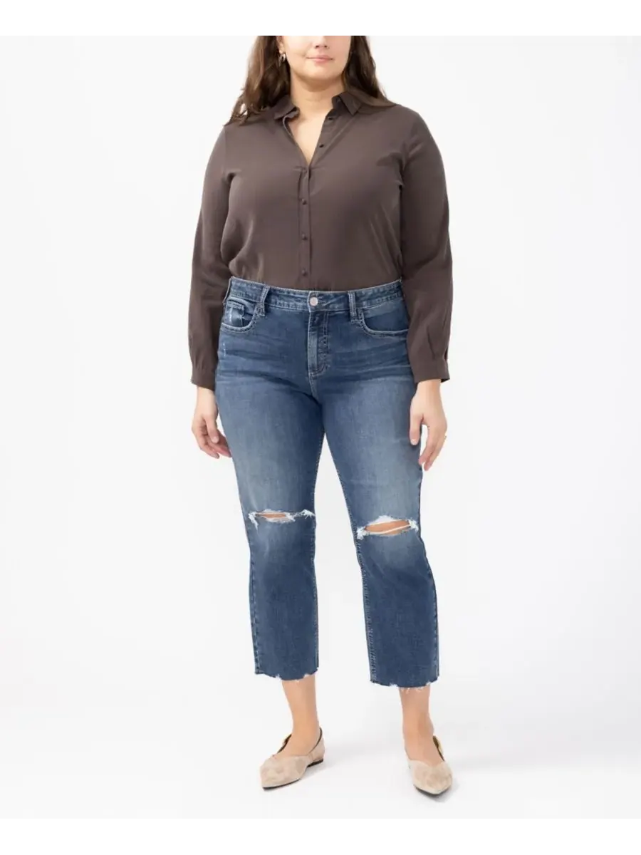 Укороченные прямые джинсы Avery больших размеров Silver Jeans Co., Synth