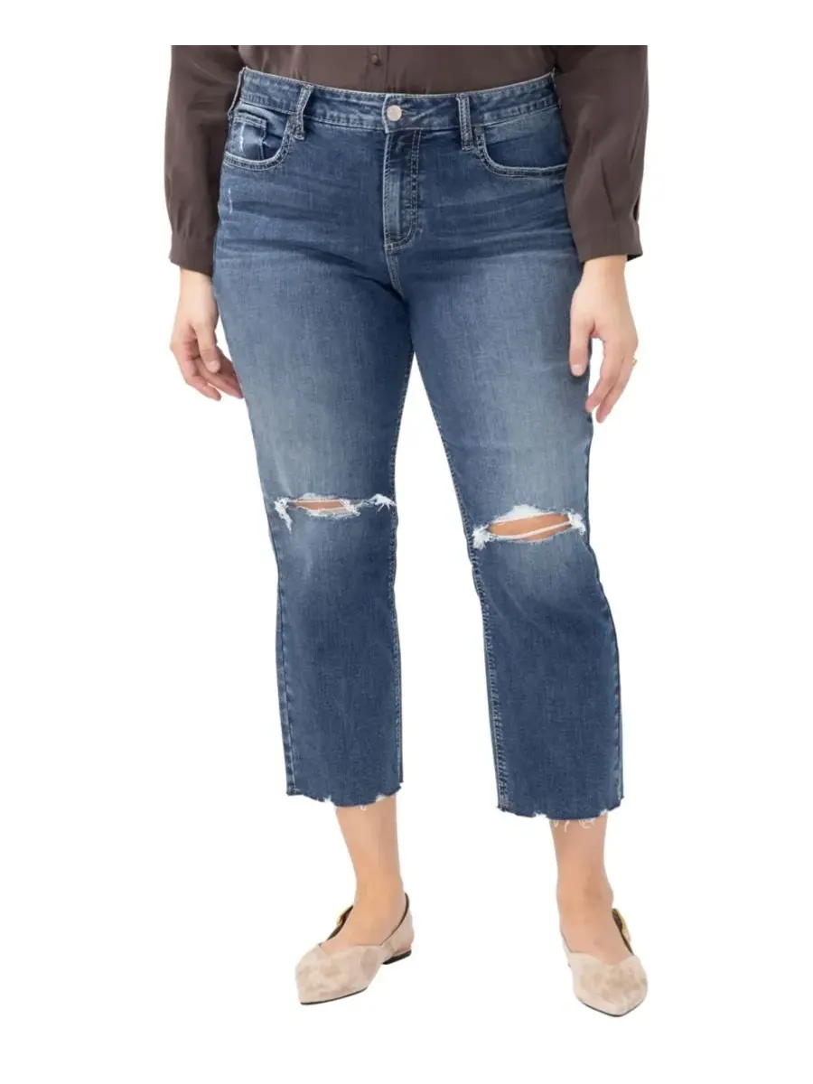 Укороченные прямые джинсы Avery больших размеров Silver Jeans Co., Synth — изображение 2 из 8