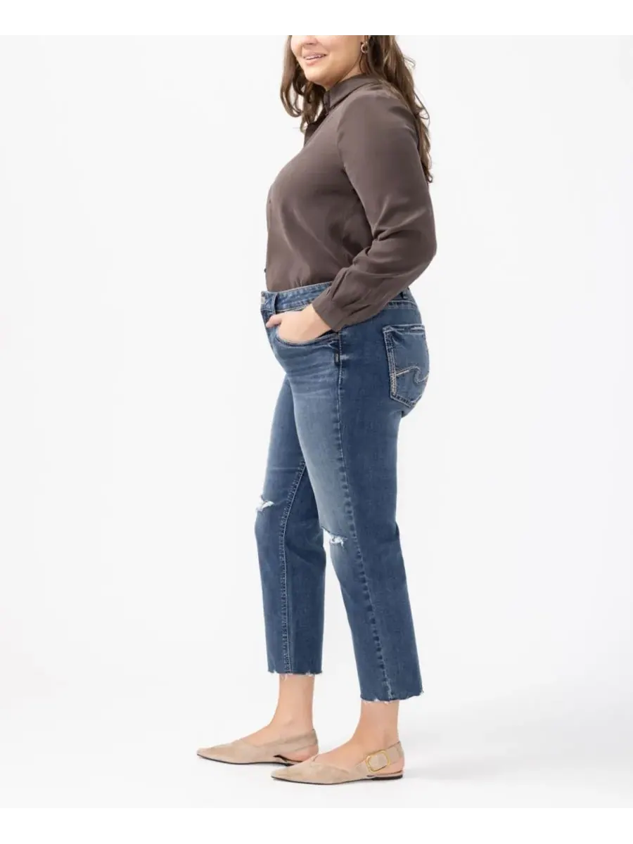 Укороченные прямые джинсы Avery больших размеров Silver Jeans Co., Synth — изображение 6 из 8