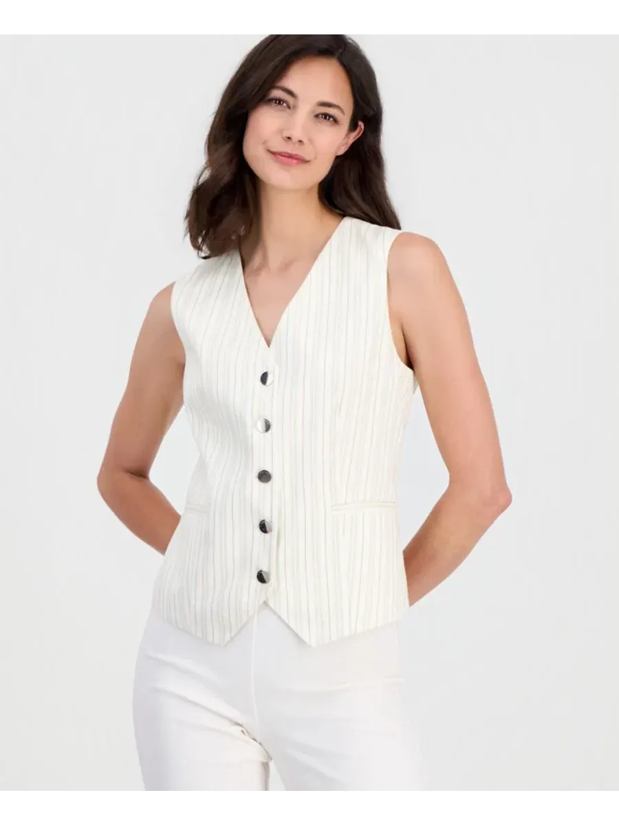 Жилет без рукавов T Tahari, Natural Stripe