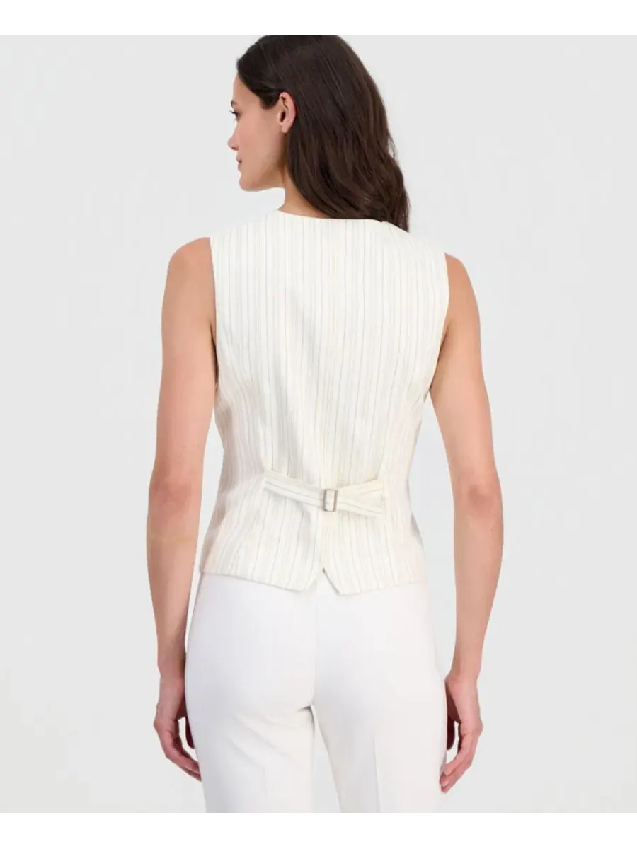 Жилет без рукавов T Tahari, Natural Stripe — изображение 4 из 4