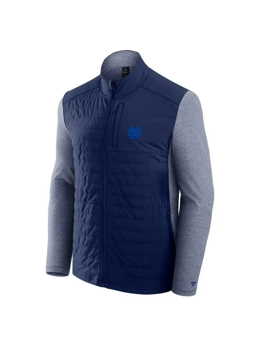 Fanatics Мужская темно-синяя куртка на молнии с логотипом команды Notre Dame Fighting Irish в тон — изображение 3 из 3