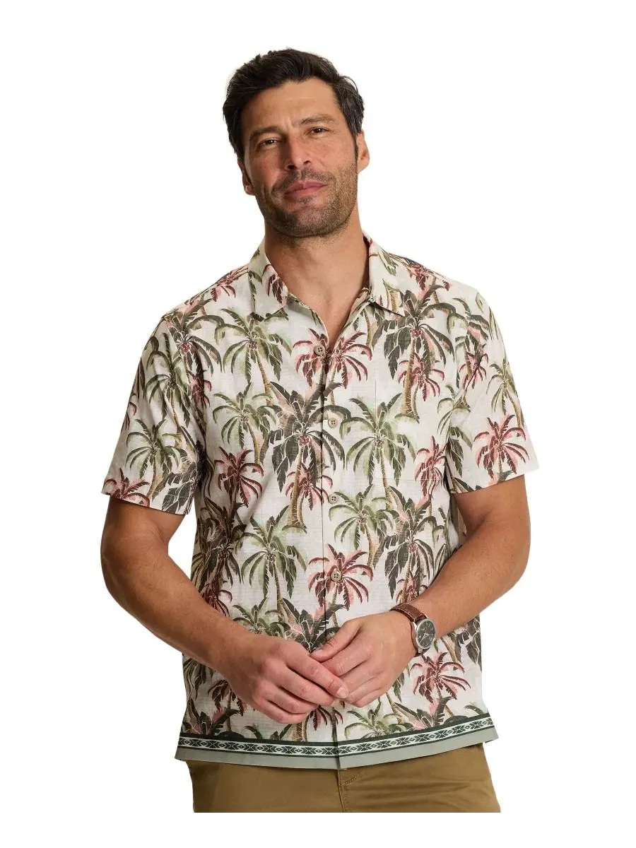 Рубашка с коротким рукавом с принтом Engineered Print Tommy Bahama, Pale Jade