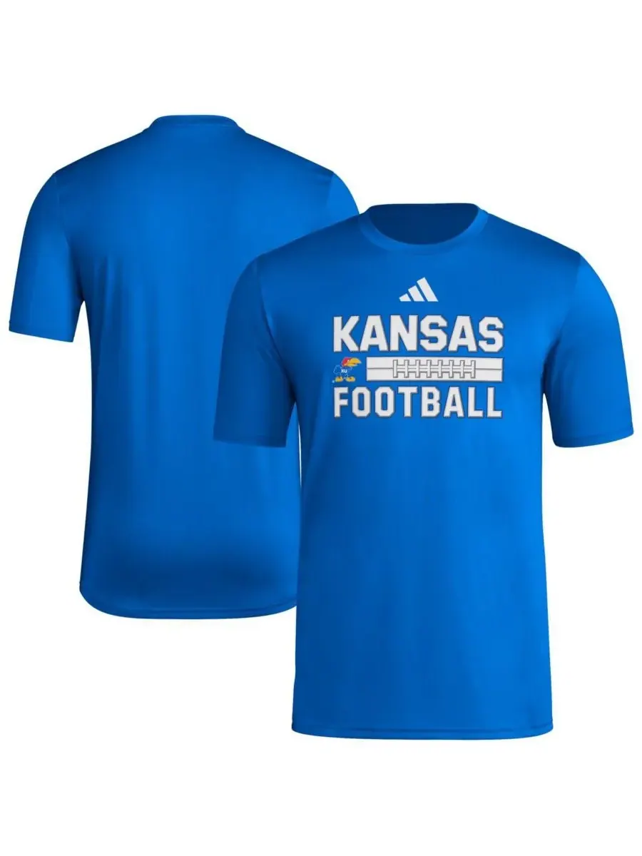 Мужская футболка Royal Kansas Jayhawks Locker Laces Out Pre-Game Adidas