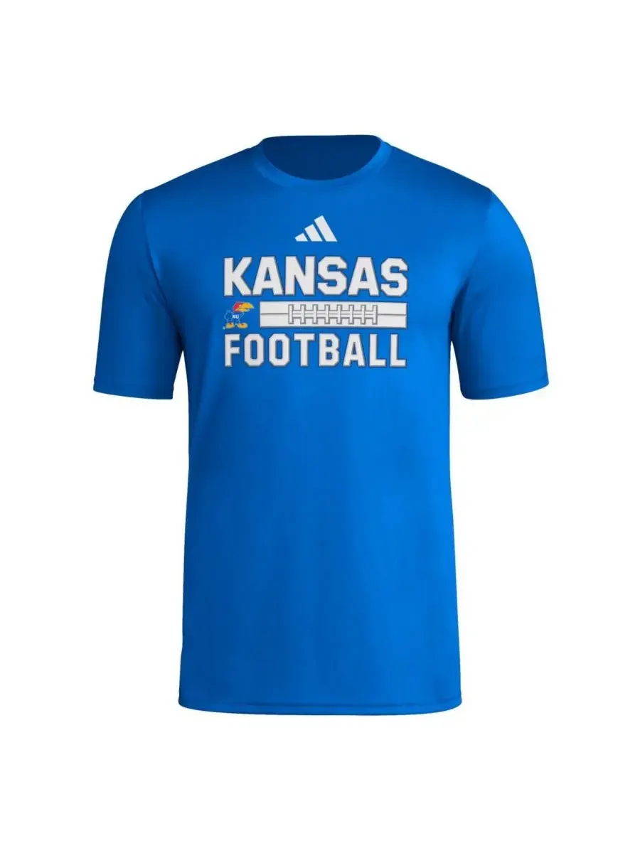 Мужская футболка Royal Kansas Jayhawks Locker Laces Out Pre-Game Adidas — изображение 2 из 3, королевский