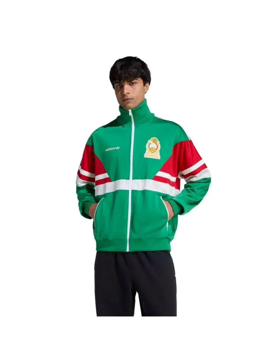 Adidas Мужская зеленая спортивная куртка на молнии с символикой национальной сборной Мексики 1986