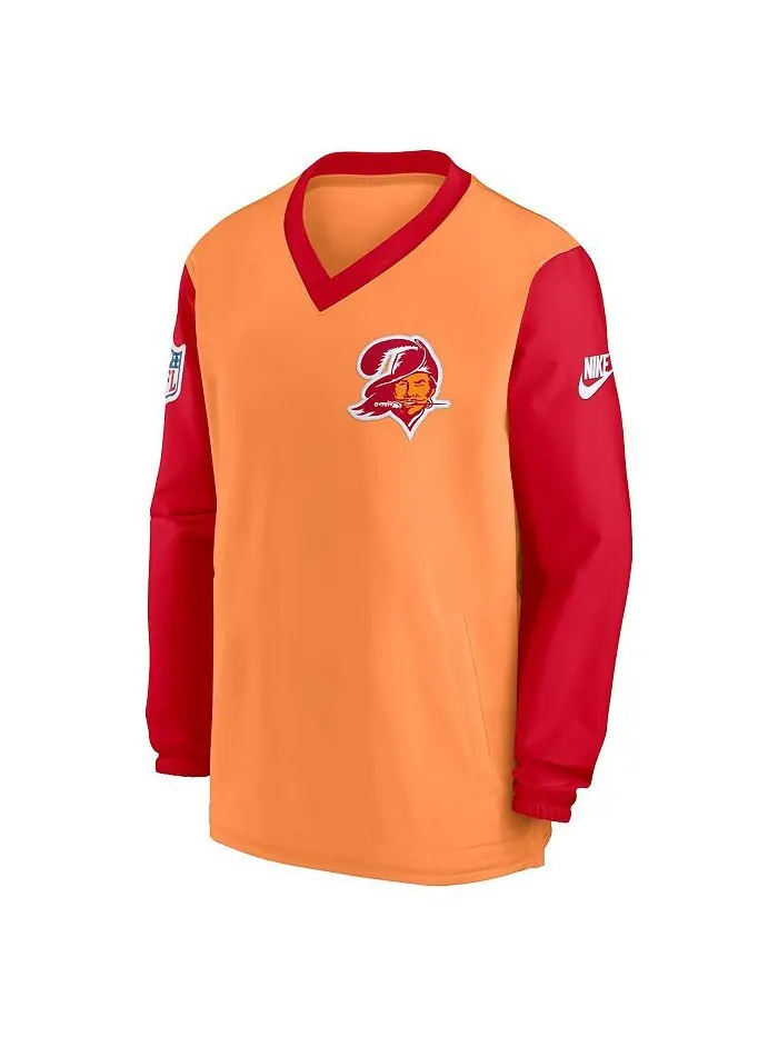 Мужской оранжевый пуловер с v-образным вырезом и ветровкой Tampa Bay Buccaneers Throwback Nike — изображение 2 из 4