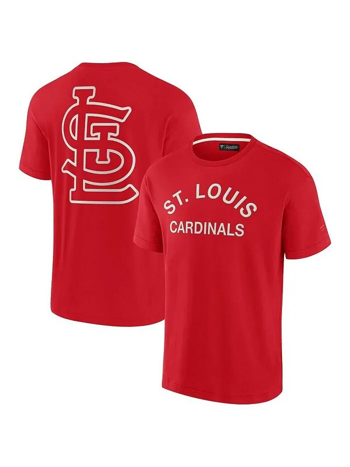 Мужская и женская красная супермягкая футболка St. Louis Cardinals с коротким рукавом Fanatics
