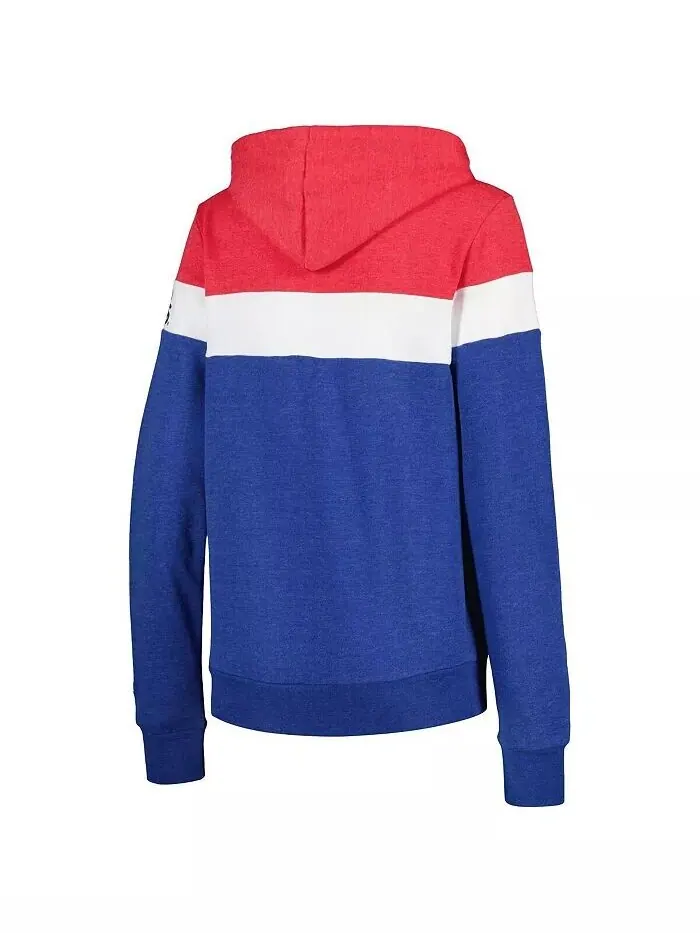Женская куртка с капюшоном и молнией во всю длину Heather Royal Chicago Cubs с цветными блоками New — изображение 3 из 4