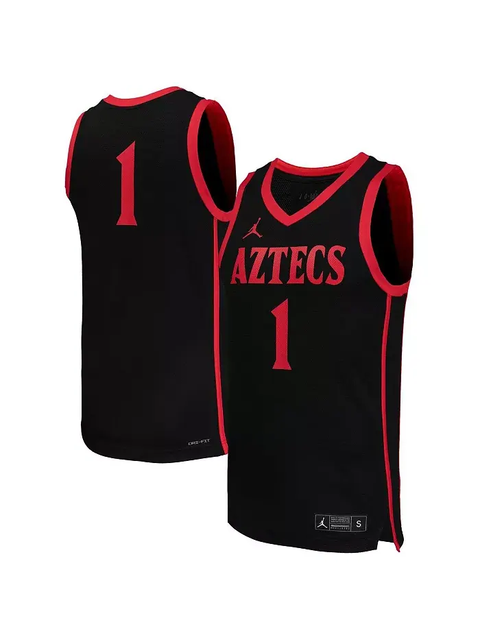 Мужская 1 черная копия баскетбольной майки San Diego State Aztecs Jordan