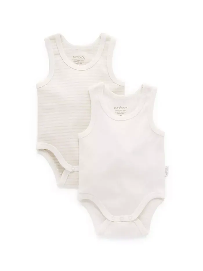 Боди для мальчиков и девочек из ребристой ткани, 2 шт. в упаковке Purebaby