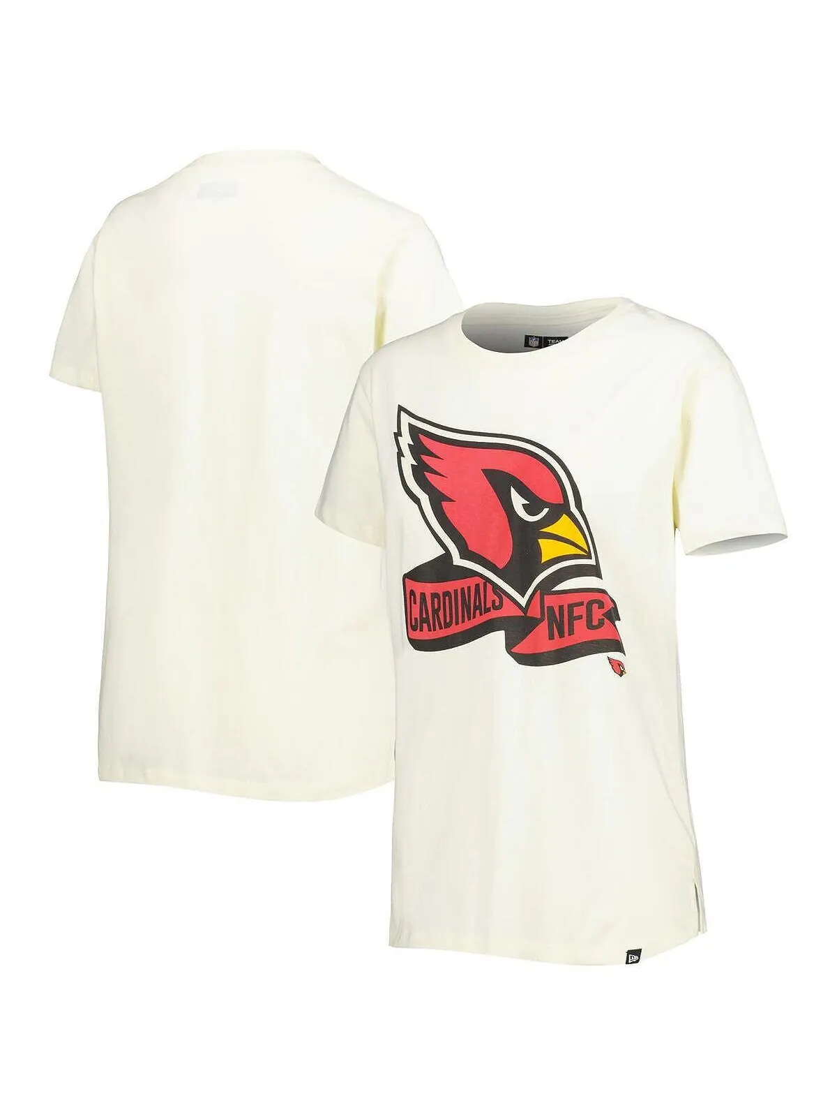 Женская кремовая футболка Arizona Cardinals Chrome с боковой линией New Era — изображение 1 из 3, бежевый