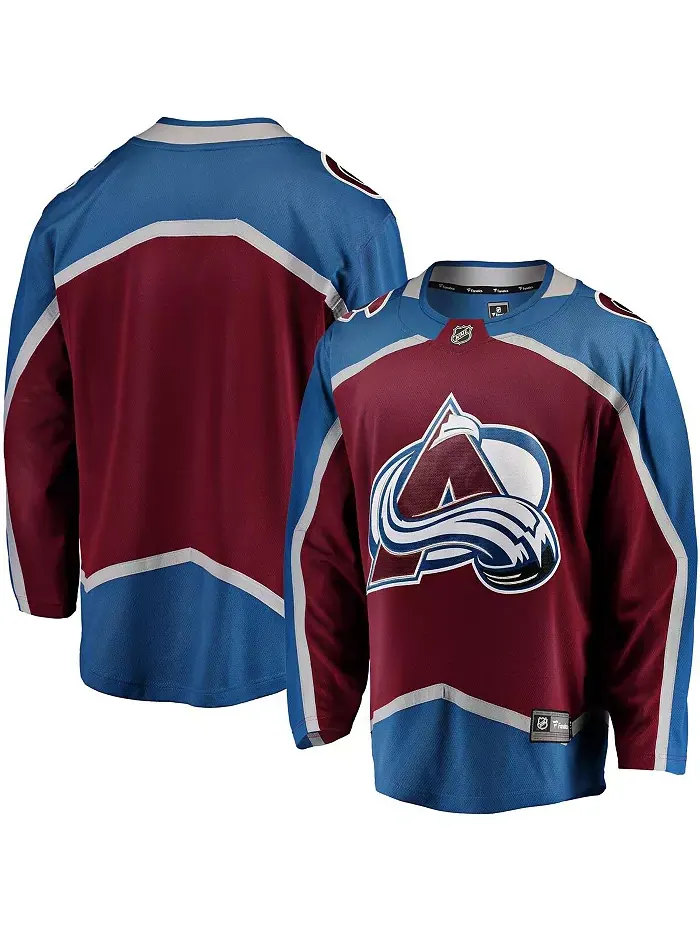 Мужская домашняя джерси Colorado Avalanche с отстегивающейся нижней частью, бордового цвета Fanatics
