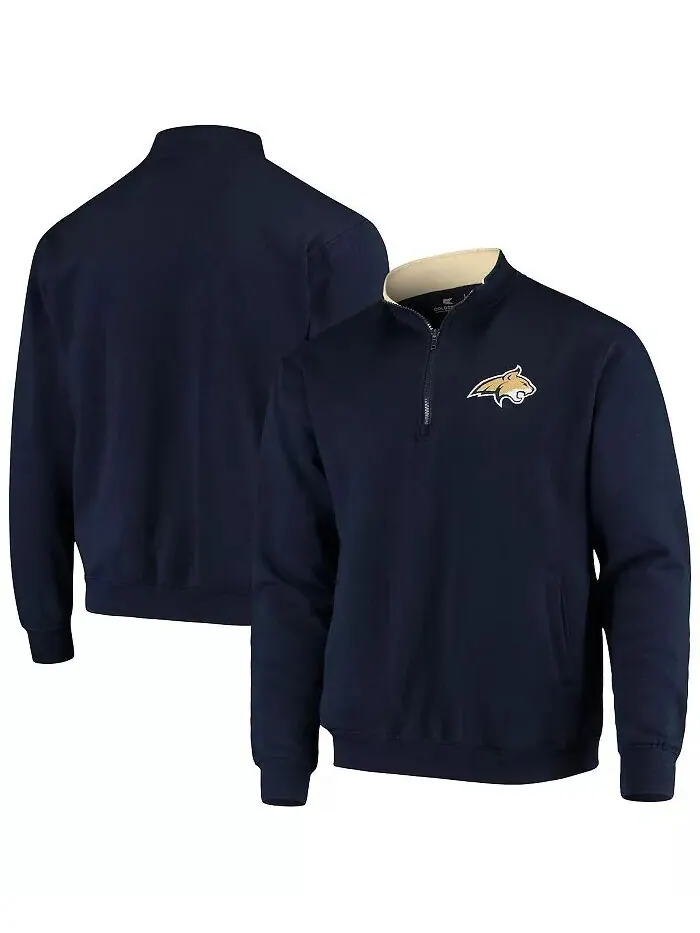 Мужская темно-синяя куртка Montana State Bobcats Tortugas Logo с застежкой-молнией на четверть