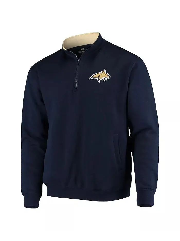 Мужская темно-синяя куртка Montana State Bobcats Tortugas Logo с застежкой-молнией на четверть — изображение 2 из 3