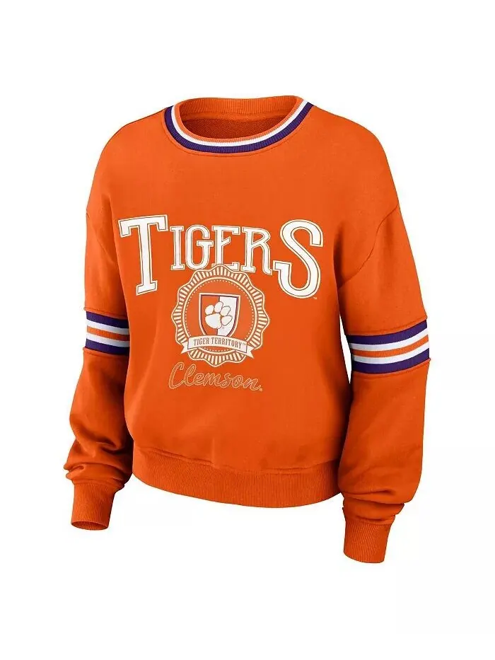 Женская оранжевая потертая толстовка-пуловер в винтажном стиле Clemson Tigers WEAR by Erin Andrews — изображение 3 из 3