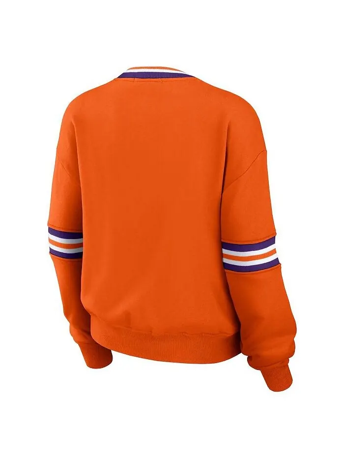 Женский оранжевый рваный пуловер Clemson Tigers в винтажном стиле WEAR by Erin Andrews — изображение 2 из 3