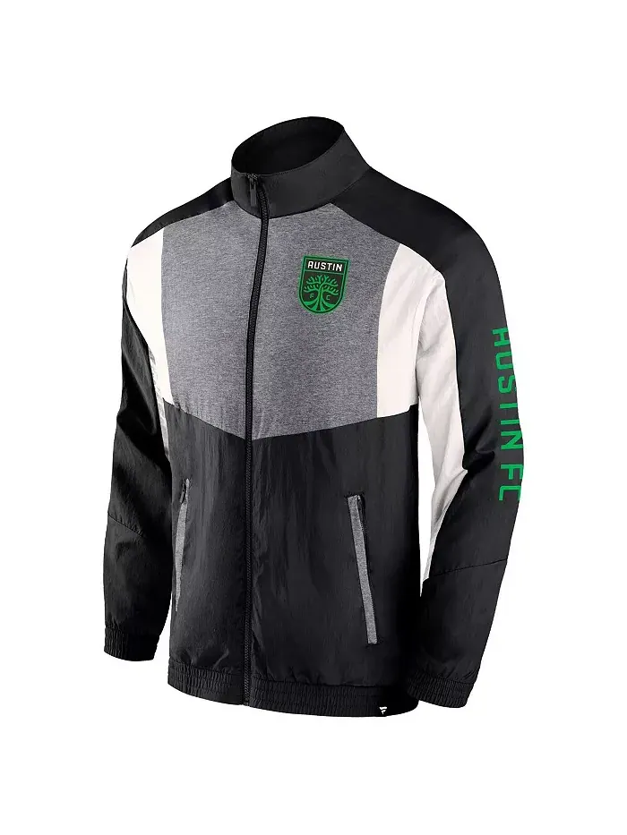 Мужская черная футбольная куртка Austin FC с сетчатыми вставками и молнией Fanatics — изображение 2 из 3