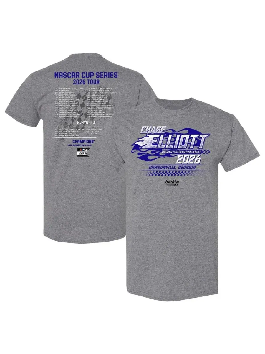 Hendrick Motorsports Team Collection Мужская футболка цвета «серый меланж» с изображением Чейза — серый