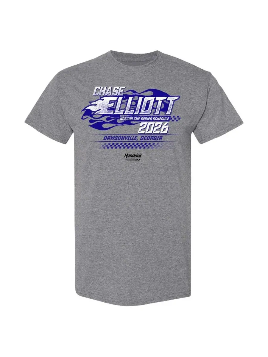 Hendrick Motorsports Team Collection Мужская футболка цвета «серый меланж» с изображением Чейза — изображение 3 из 3