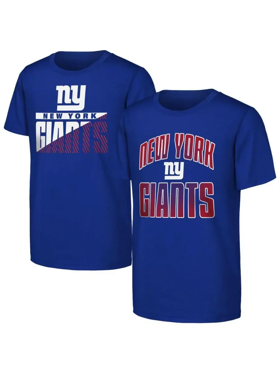 Набор из двух футболок New York Giants "Never Quit" для мальчиков и девочек (королевский размер)
