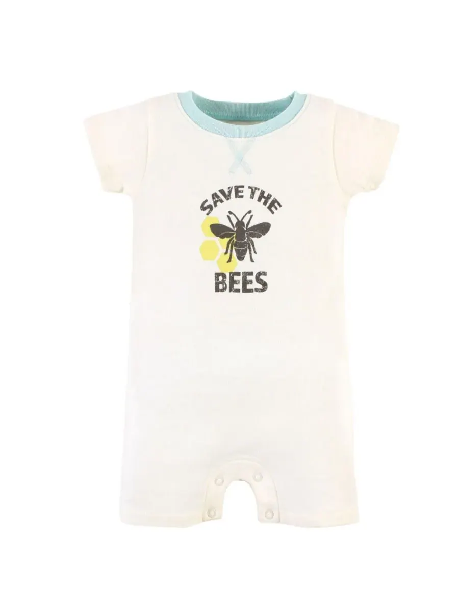 Комплект из 2 натуральных детских комбинезонов Touched by Nature, Save The Bees — изображение 2 из 4