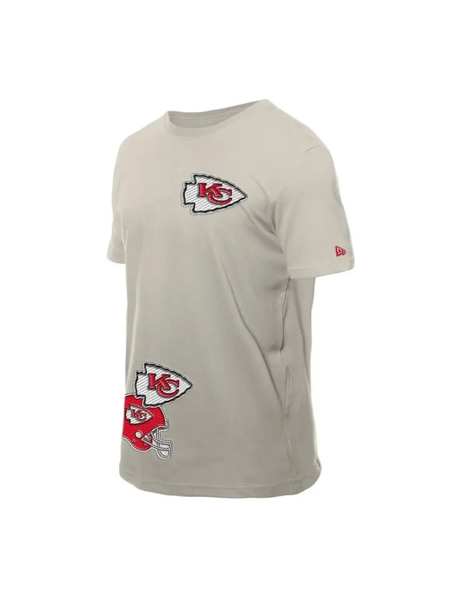 New Era Мужская светло-бежевая футболка Kansas City Chiefs с несколькими нашивками — изображение 3 из 3, светлый бежевый