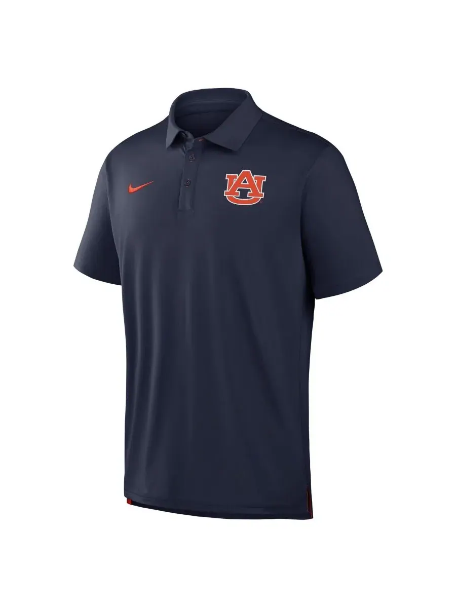 Поло Nike Auburn Tigers 2026 Sideline Tour Dri-FIT с вышитым логотипом — изображение 3 из 4, темно-синий оранжевый