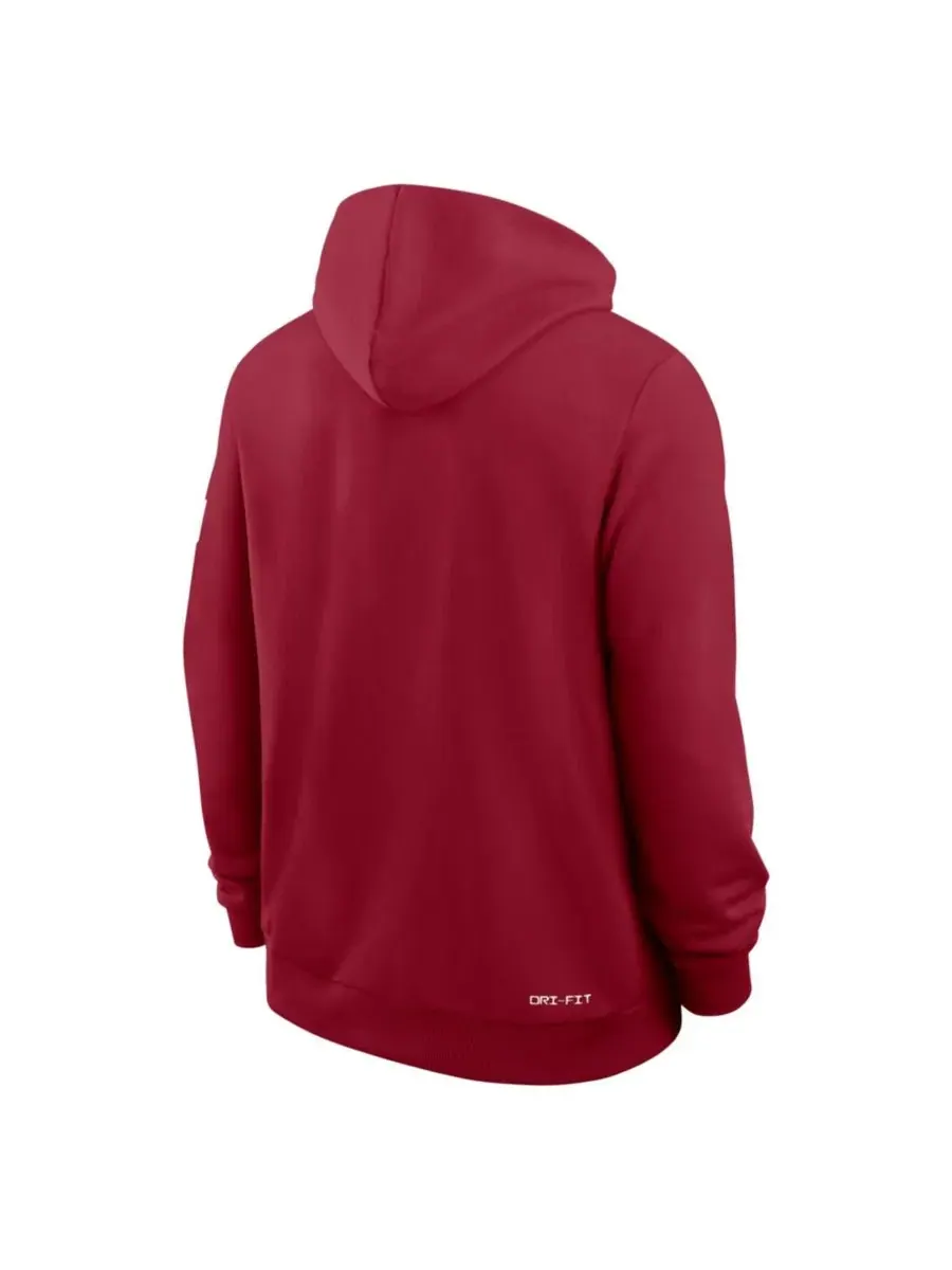 Худи с капюшоном, свободного кроя, с принтом, Oklahoma Sooners Sideline Standard Issue Jordan — изображение 2 из 4, красный