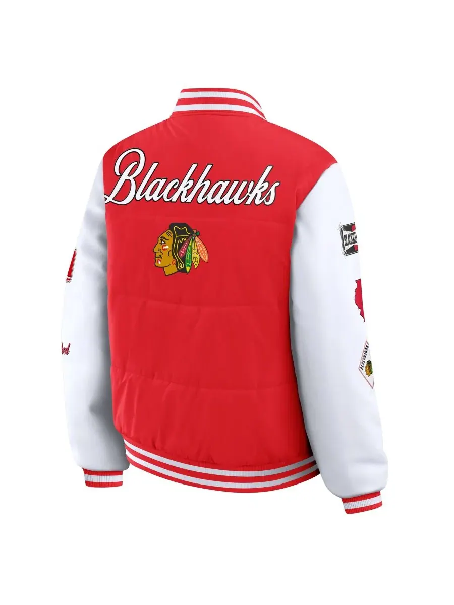 Женская куртка-пуховик Varsity Full-Snap Chicago Blackhawks WEAR by Erin Andrews — изображение 3 из 5, красный