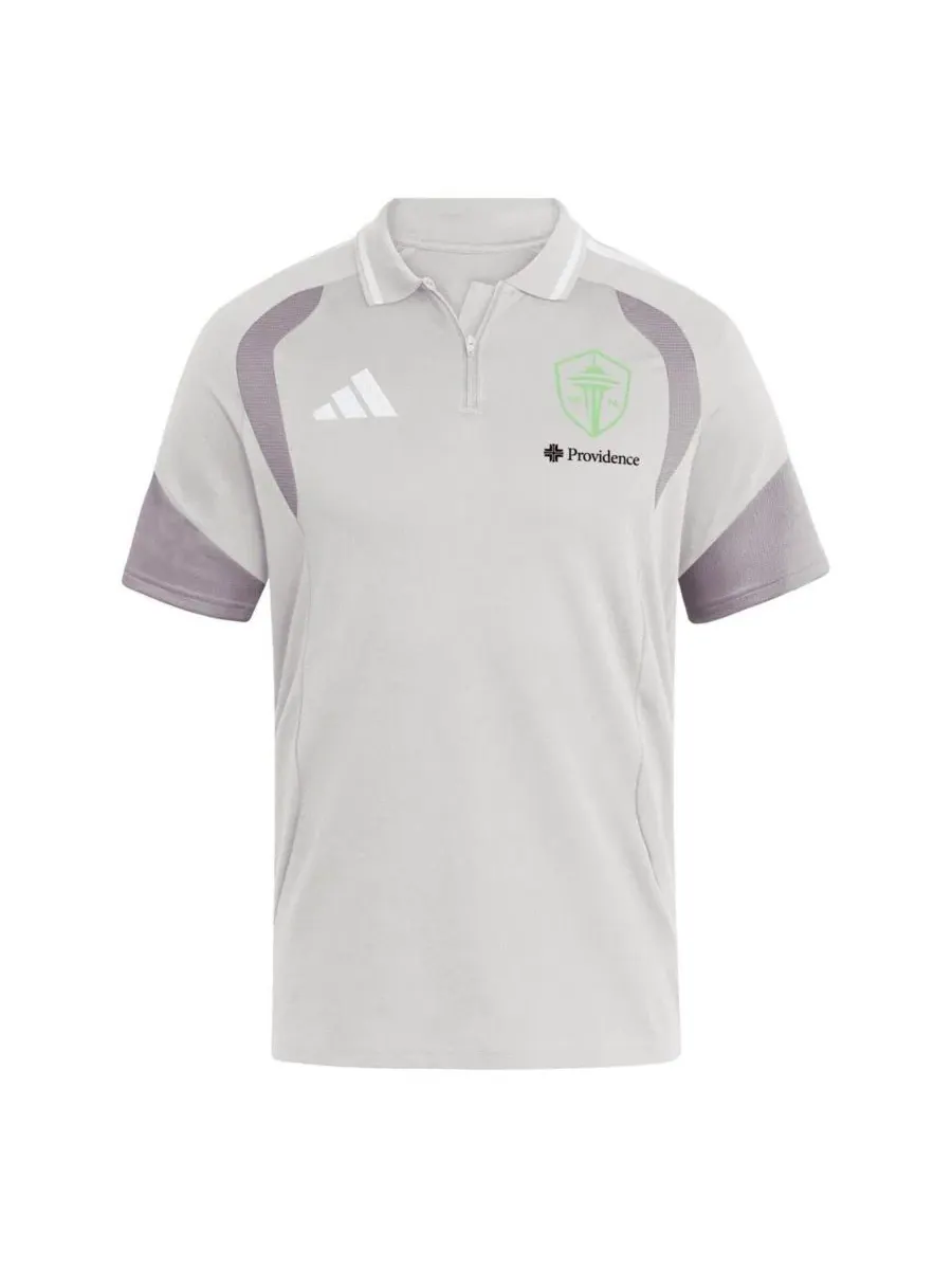 Футболка-поло с длинным рукавом Silver Seattle Sounders FC 2026 Tiro Competition adidas — изображение 2 из 3, серебряный