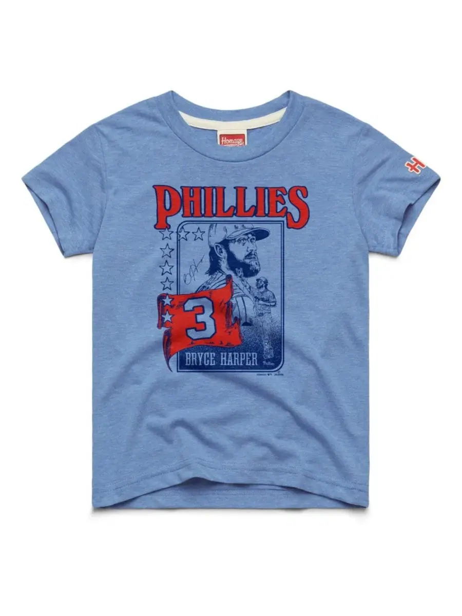 Футболка-трибленд с графикой Bryce Harper Philadelphia Phillies Homage