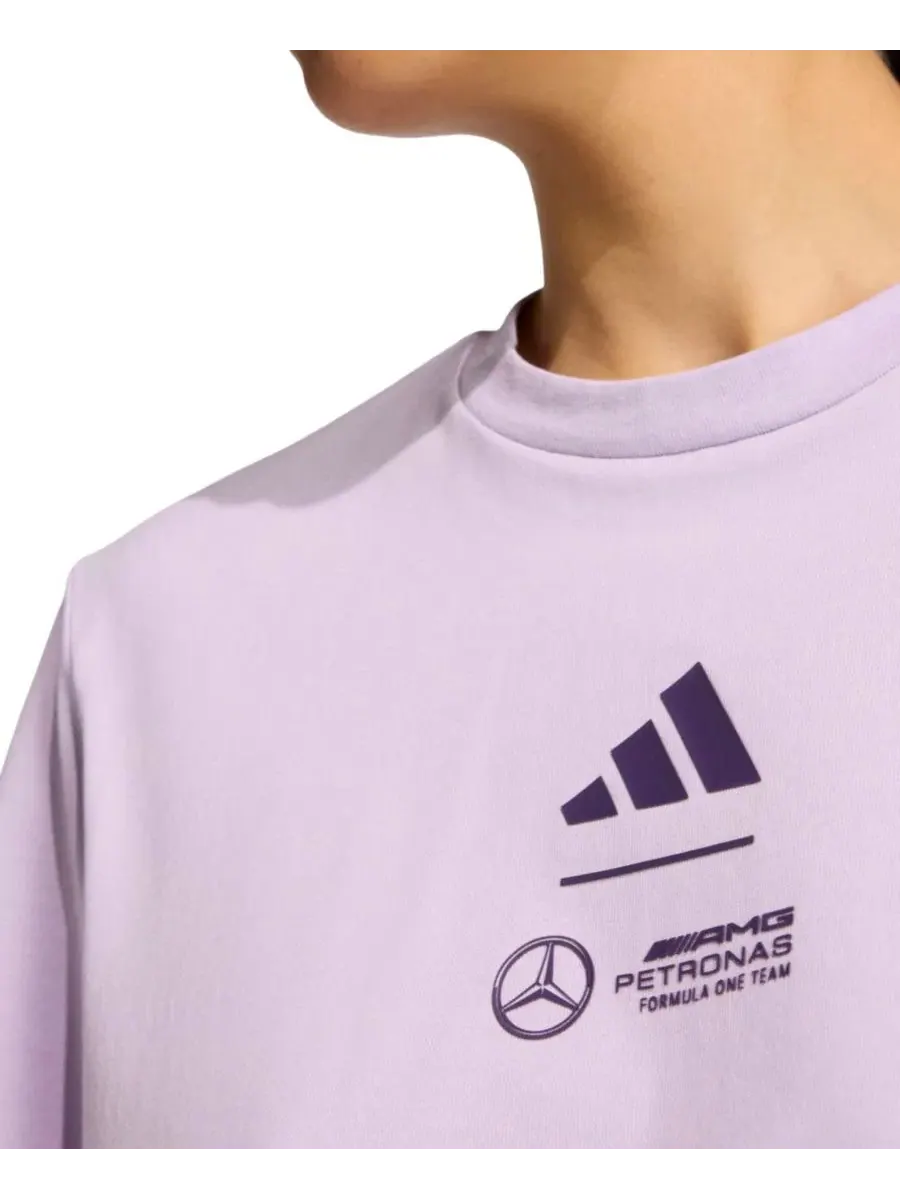 Топ-кроп с принтом Mercedes-AMG Petronas F1 Team adidas — изображение 3 из 3, фиолетовый