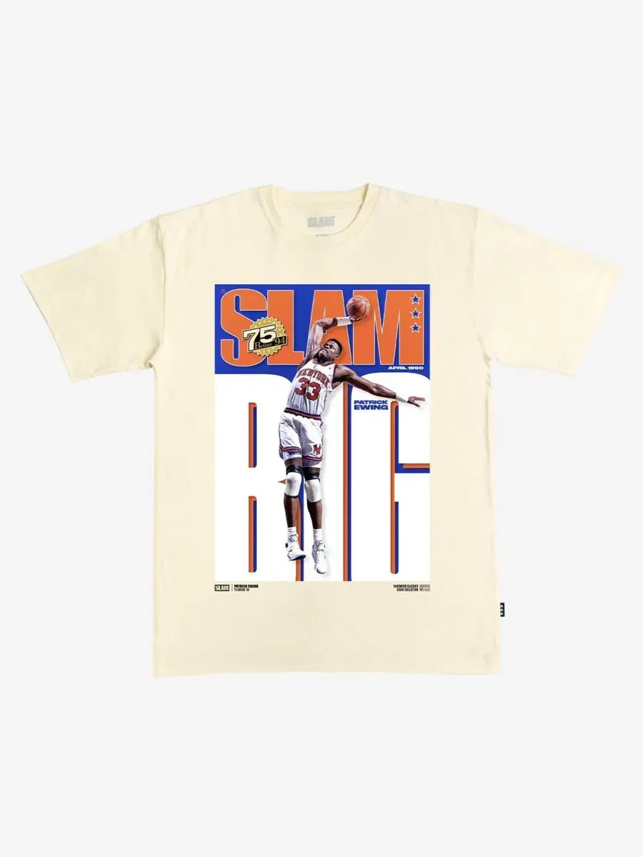 Футболка хлопковая с принтом Patrick Ewing Cream New York Knicks Hardwood Classics Cover Slam
