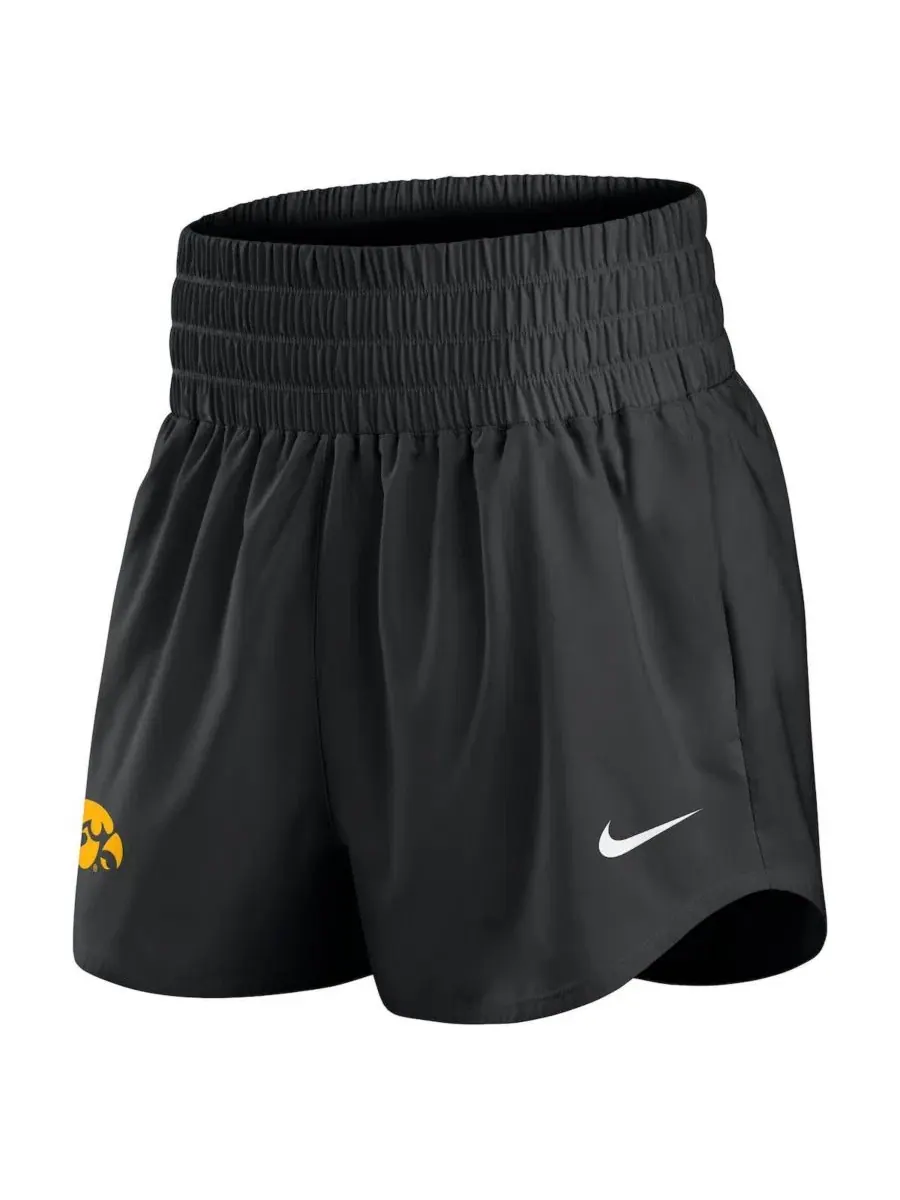 Шорты женские с завышенной талией Dri-FIT Iowa Hawkeyes Nike — изображение 2 из 5, черный