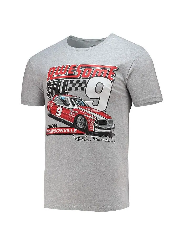 Мужская серая футболка с рисунком Bill Elliott Legends Checkered Flag Sports — изображение 2 из 2, серый