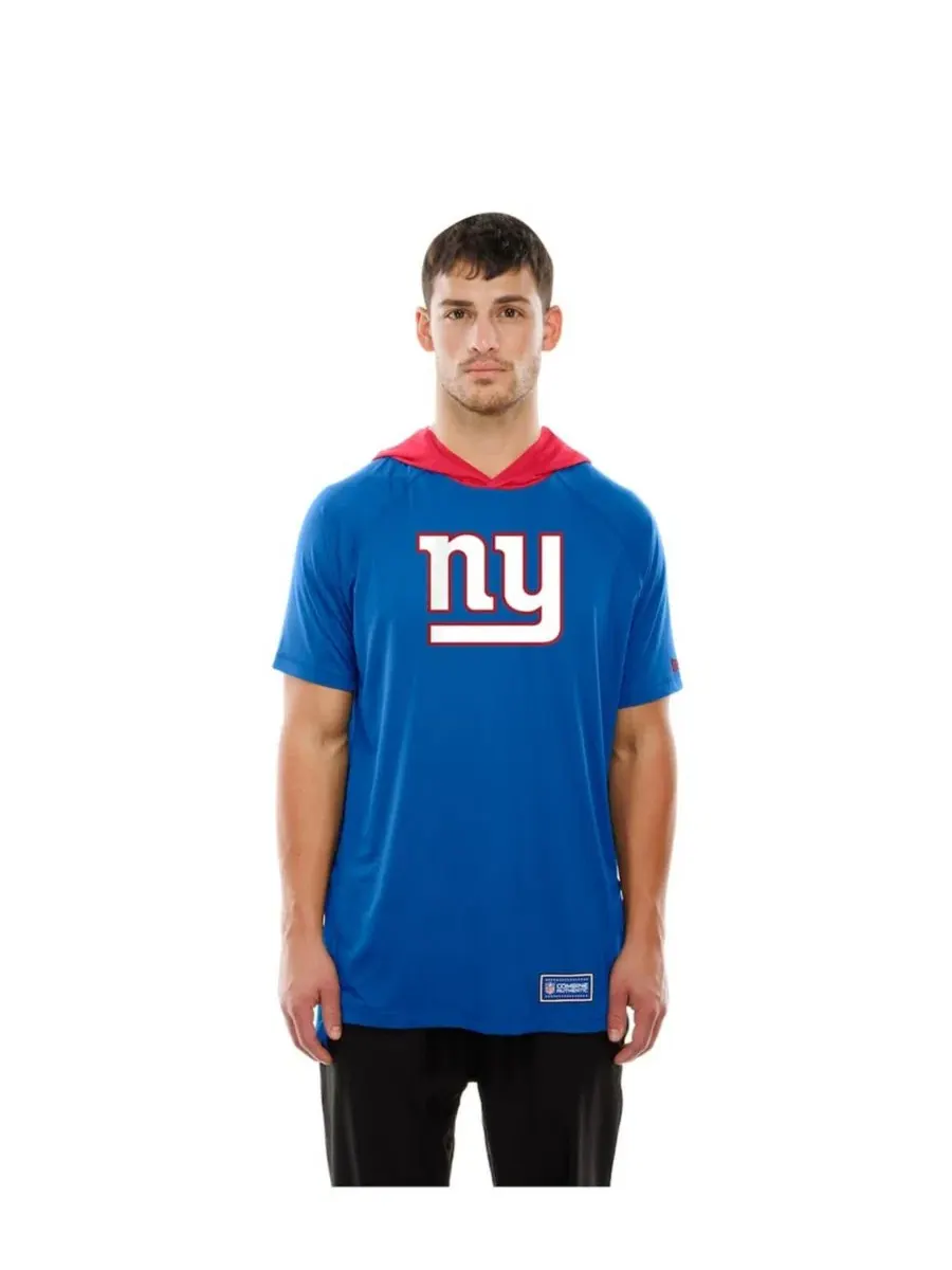 Футболка с капюшоном и рукавом реглан New York Giants Combine Authentic New Era — изображение 3 из 5, королевский